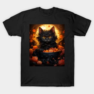 Witch Cats Ramen Cute Halloween Japanese Noodles Food Lover T-Shirt